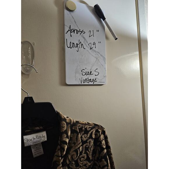 Diane Von Furstenberg Womens Black Gold Swirl Print Button Down Shirt Size S - Picture 6 of 7